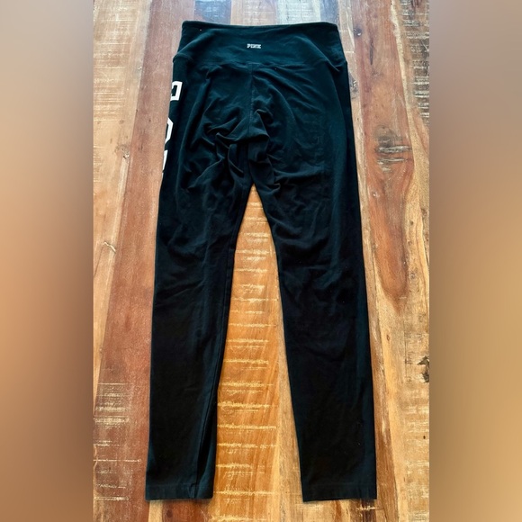 PINK Victoria's Secret Women’s Black Leggings with Logo Cotton Large - Picture 5 of 6